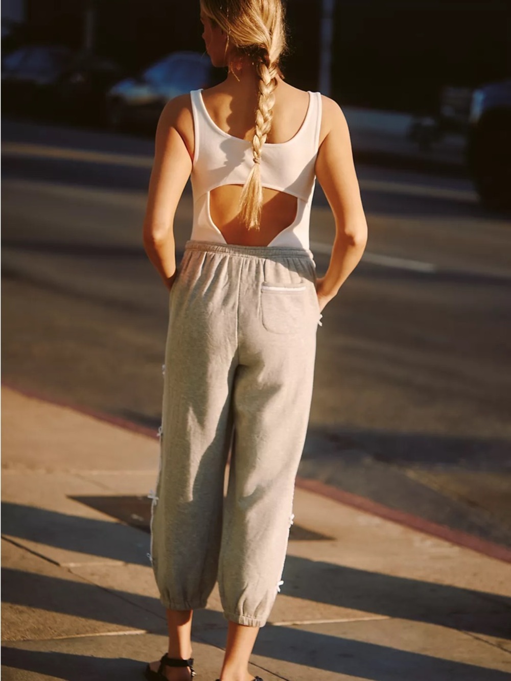 Anthropologie Daily Practice Sleeveless Bow-Trimmed Jumpsuit